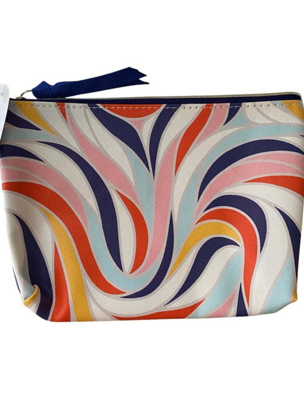 Greenbrier International vibrant swirl pattern and zip-top closure with tassel